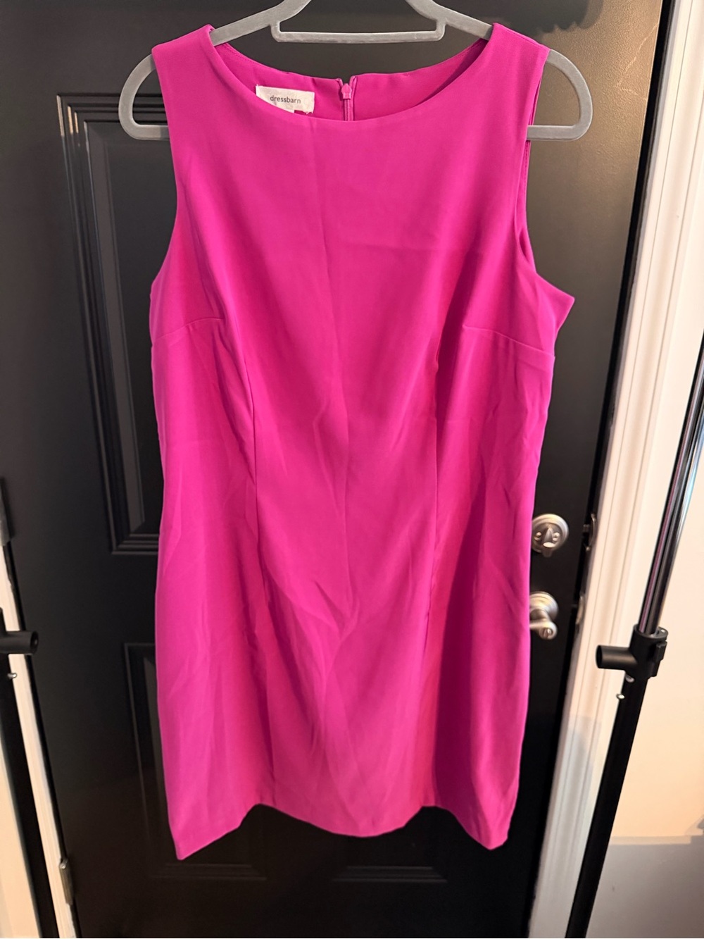 Dressbarn Classic Sleeveless Shift Dress - Fuchsia